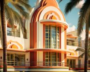 A photo of art deco building, art deco architecture