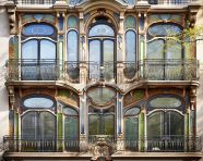 Beautiful and colorful porto streets, art nouveau architecture