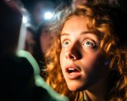 A close up of a students face