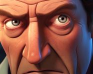 Man with downcast eyes