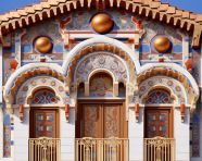 Petal pattern suggestive of summer and dedicated, byzantine architecture