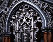 Cast iron radiator in black and white, cast iron architecture