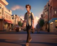 A person with bipolar disorder is walking down the street