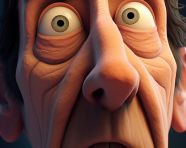 A close up of a persons face as they blink repeatedly