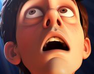 Person blinking close up