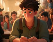 Socially awkward person struggles in public