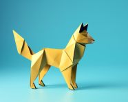 Origami fox paper craft