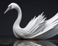 Paper paper swan origami model