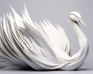 Paper swan origami model
