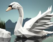 Beautiful paper swan sculpture