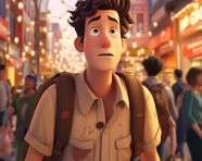 A person with social anxiety is walking down a busy street