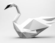 Origami swan floating