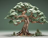 Origami tree decoration