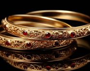 Indian bangles in gold and red