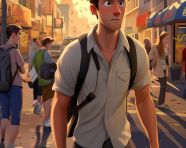 Young person with social anxiety feels trapped in busy city