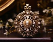 Brown pendant with sparkling diamonds