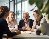 Diverse team of businessmen working together