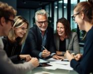 Creative entrepreneurs discussing new project