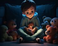 Childs fears come to life in dark room