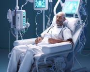 Man on ventilator in intensive care