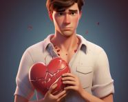 Person holding broken heart