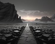 Eerie black and white forest