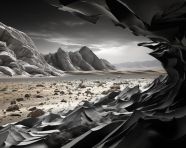 Striking black and white landscape