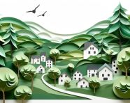 Paper art of the countryside