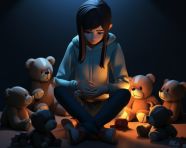 Childs worst nightmares manifest in dark room