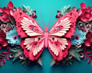 Pink paper butterfly for kids