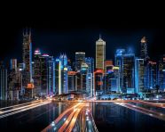 City lights at night