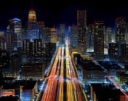 A photo of a cityscapes at night