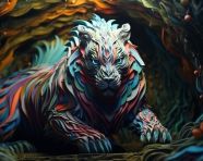 Tiger artwork made from paper