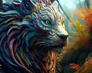 Tiger made from paper