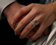 Hands of the newly married couple
