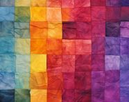 Multi colored quilt with squares