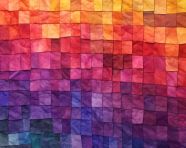 Handmade quilt with geometric shapes