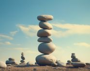 Stack of stones in the ground