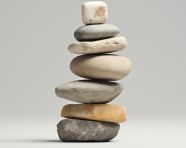 Small rock stack in balance
