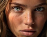 Beautiful woman face close-up