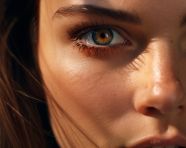 Young woman face close-up