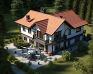 Birds-eye view of a cozy cottage