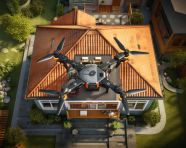 Aerial shot of a modern home