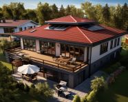 Drone view of a suburban house