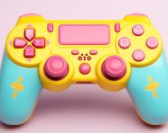 Cute and playful yellow and pink controller