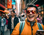 A street photographer in a foreign city