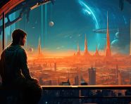 City on a distant planet