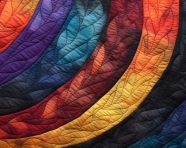 Colorful quilted artwork