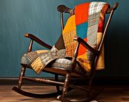 Patchwork quilted rocking chair