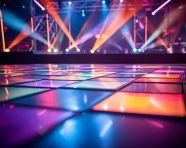 Disco ball on a dance floor